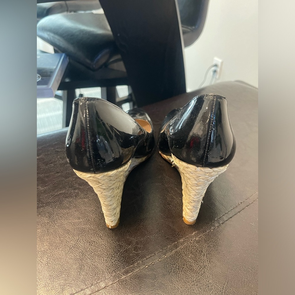 L.K. Bennett Patent Leather -Maddox- Espadrille Wedges pumps 40 - Picture 5 of 8